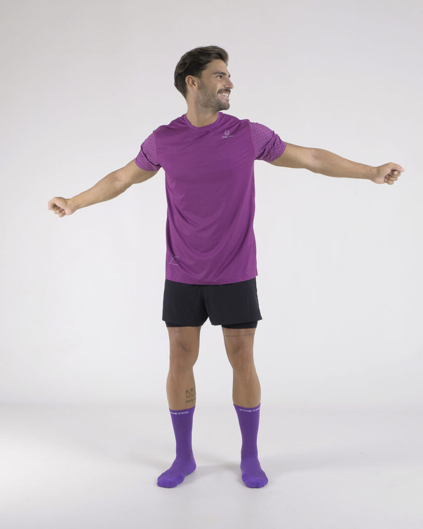 Camiseta de running para hombre de la serie Desafio en color morado