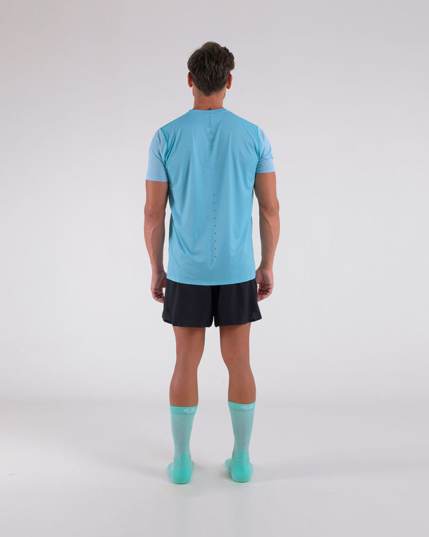 Camiseta de running con perforaciones láser para hombre de la Serie 4 elementos en color aguamarina