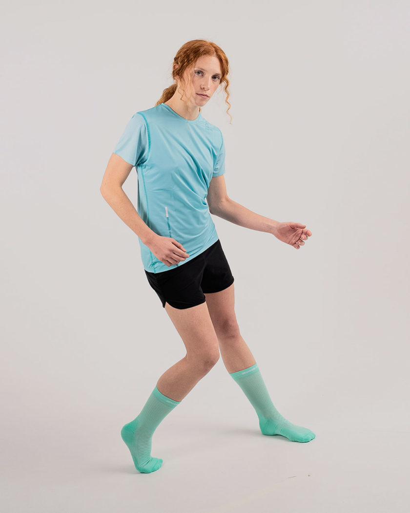 Camiseta de running para mujer de la Serie 4 elementos en color aguamarina